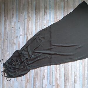 NWOT olive green spaghetti strap flowy long maxi dress with tie details